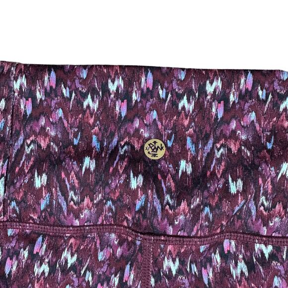 MANDUKA Colorful Cropped Capril Pull On Leggings Purple Blue Yoga Workout Gym - Picture 3 of 4